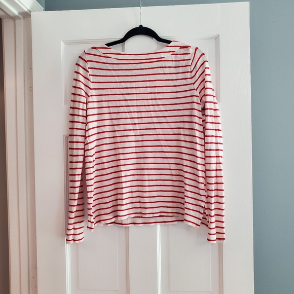 LOFT red & white striped top - Picture 6 of 6